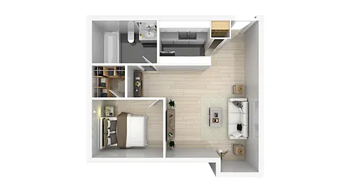 Floor plan One bedroom One bath