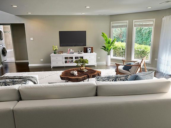 Living room; photo taken from near the kitchen area.