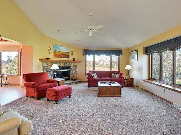 Living room with fireplace