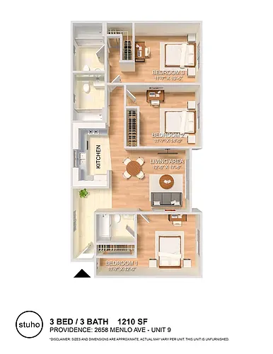 Floor plan Three Bedroom