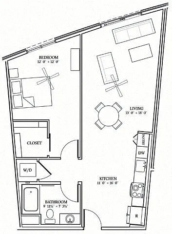 Floor plan ONE BEDROOM 11