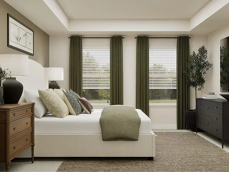 Master bedroom with tray ceiling
