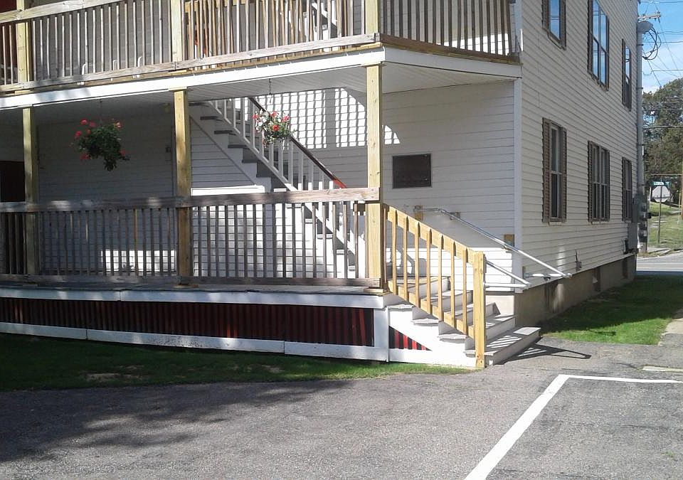 Entrance from spacious parking lot