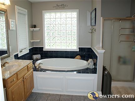 master bath, garden tub, shower, one vanity