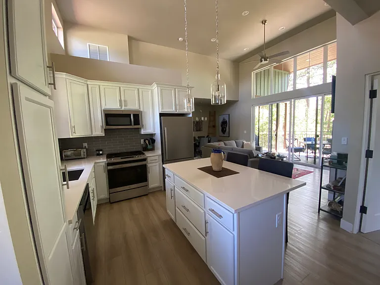 Open concept kitchen, living room, and dining room