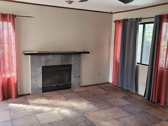 Gas fireplace in living room.