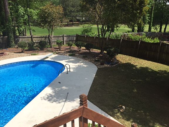 swimming pool with #17 green