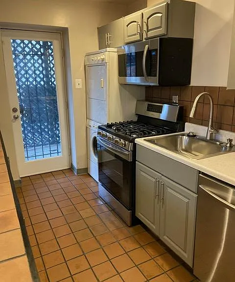 Kitchen looking out to balcony