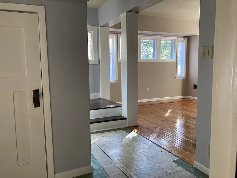 Hallway looking into dining room.
