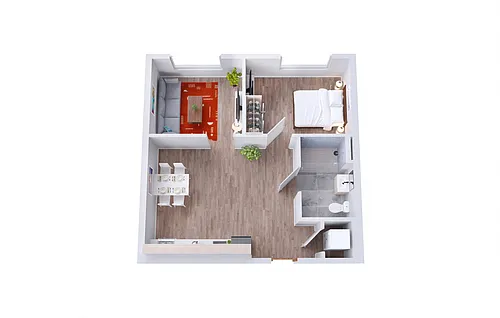 Floor plan 2A.0 - One Bedroom