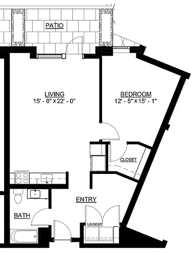 Floor plan 1 Bed 1 Bath