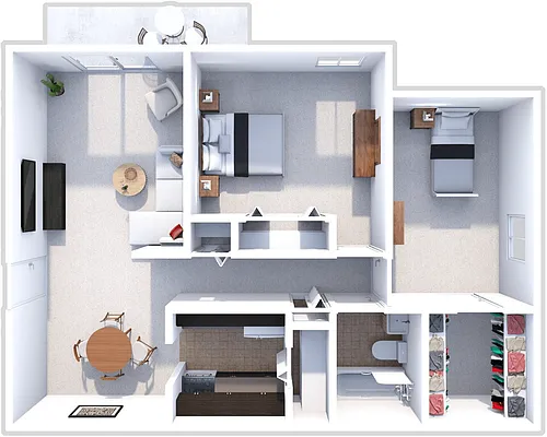 Floor plan 2 Bed 1 Bath