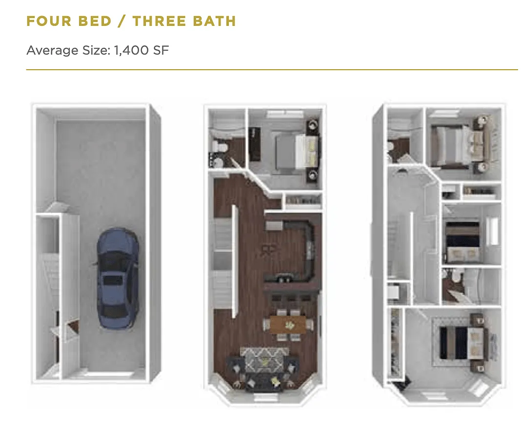 Floor plan 4 Bedrooms, 3 Bathrooms