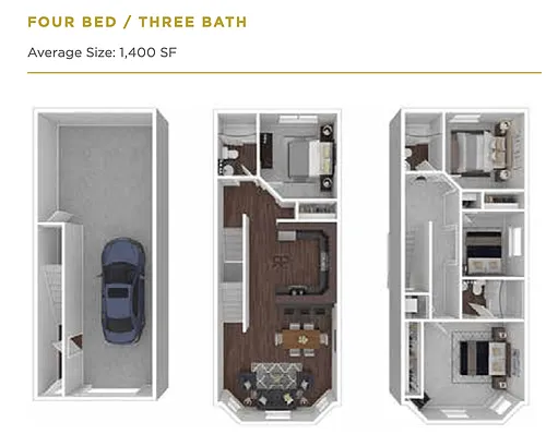 Floor plan 4 Bedrooms, 3 Bathrooms