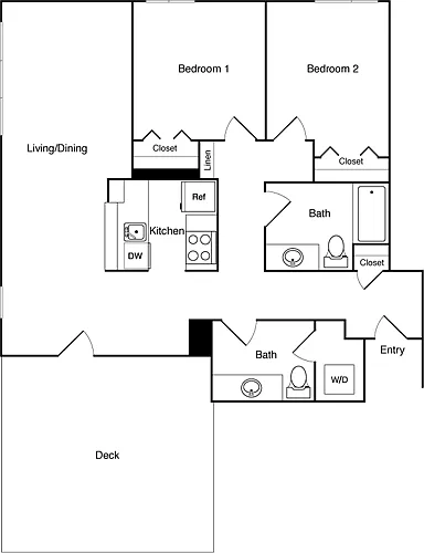 Floor plan 2 Bed 209 SE