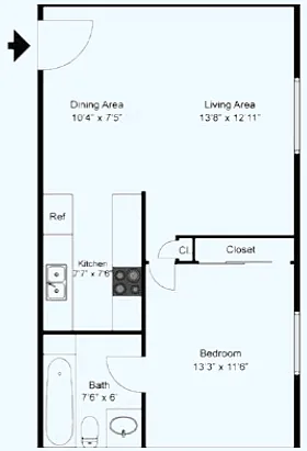 Floor plan 1 Bedroom