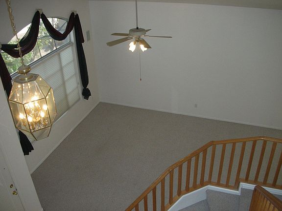 Looking down on living room