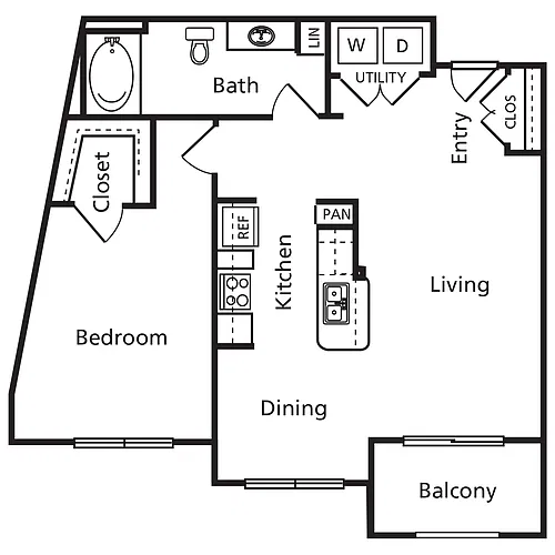 Floor plan A05 - The Ross - 821 sqft