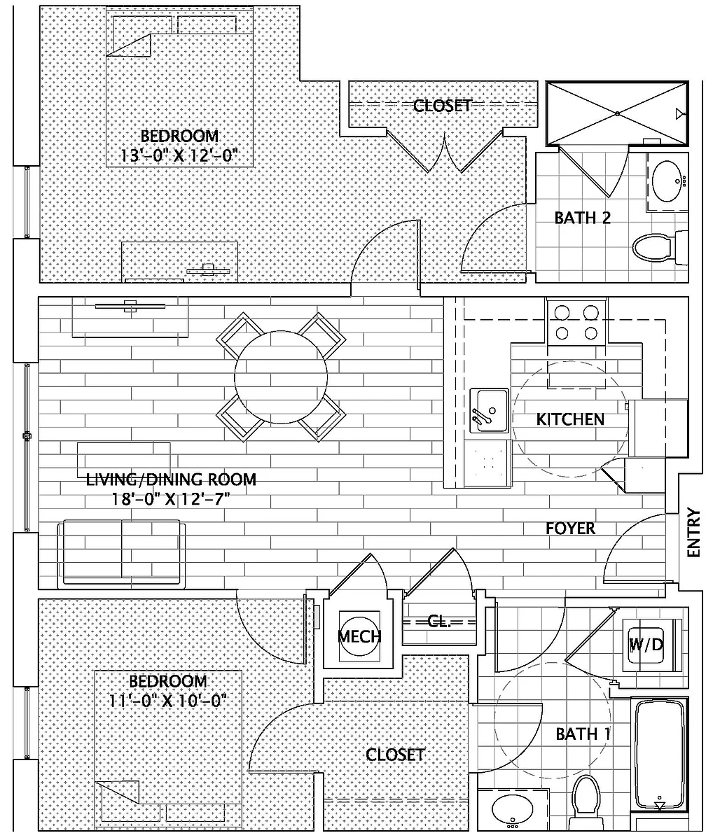 Floor plan Two Bedroom
