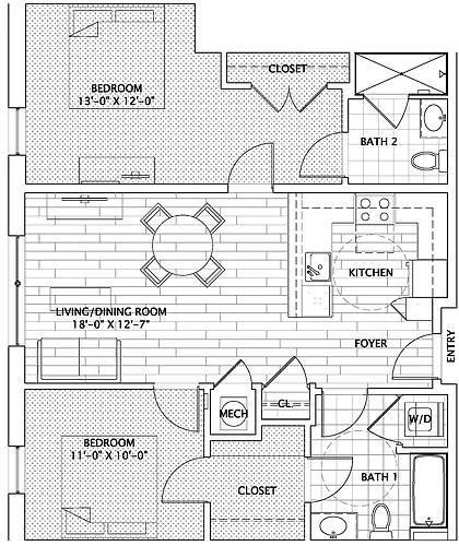 Floor plan Two Bedroom