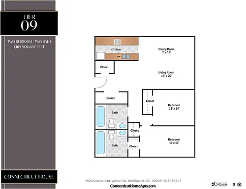 Floor plan 2 Bedroom - 09 Tier
