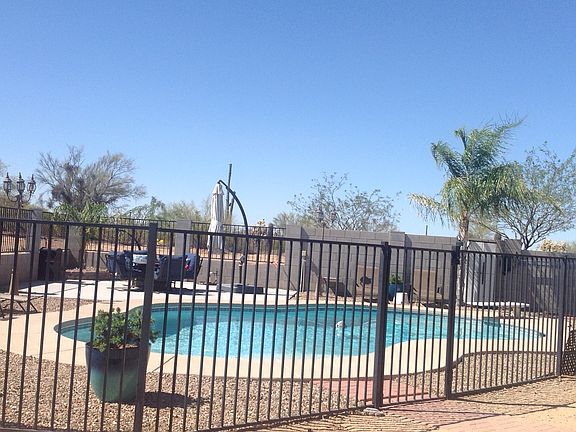 Safety fence around pool