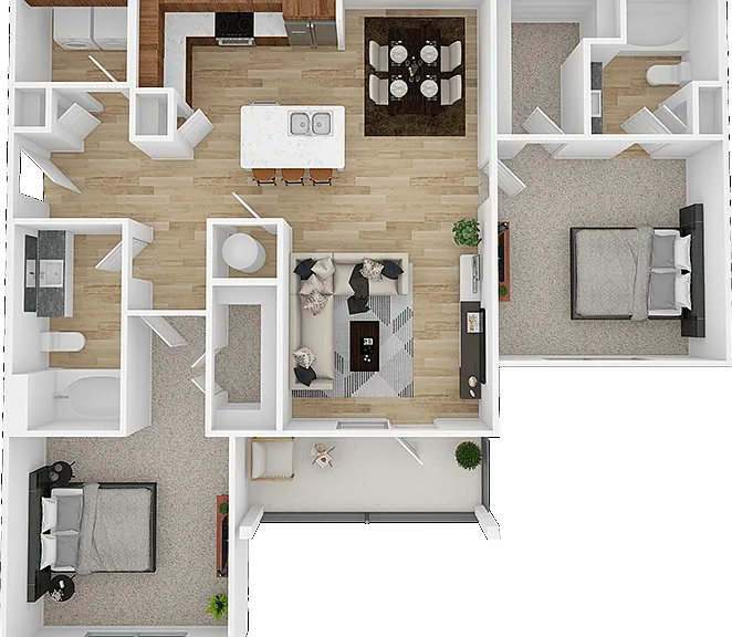 Explore the layout of this stylish 2-bedroom apartment featuring an open-concept kitchen and living space. Explore the layout of this stylish 2-bedroom apartment featuring an open-concept kitchen and living space.