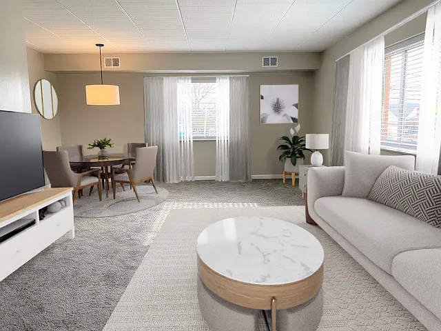 Large Living Room - Fantastic Natural Lighting - Large Windows - 1101 Mount Royal Blvd #402