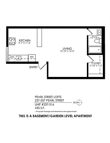 Floor plan Studio - 1 Bathroom