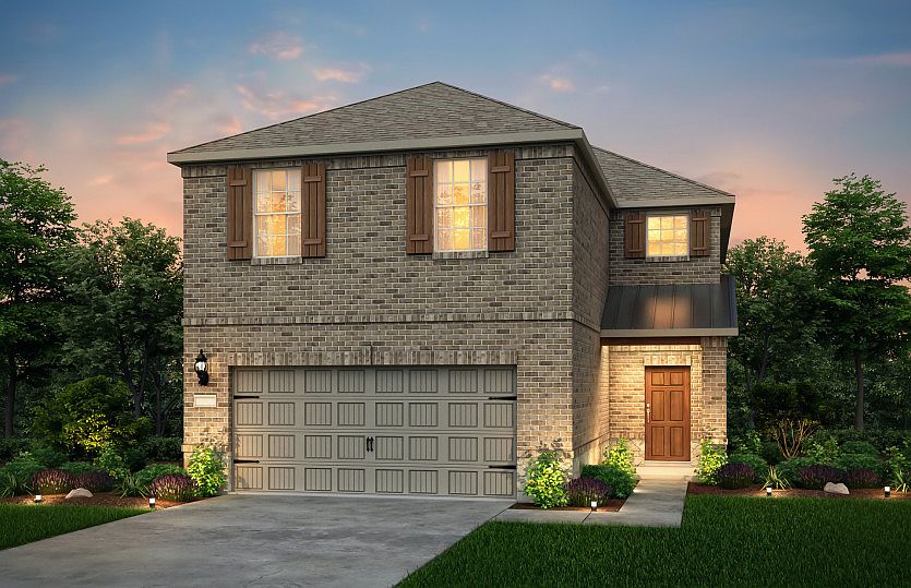 The Rybrook, a two-story home with 2-car garage, shown with Home Exterior M