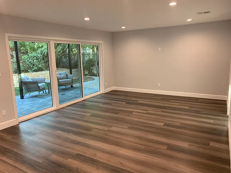Large Den with patio sliding door access
