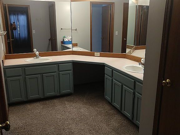Upstairs bathroom vanity are