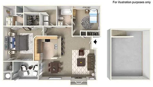 Floor plan PLAN C + 2 Car Garage