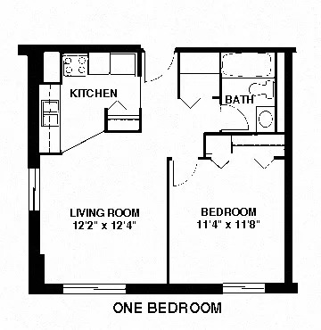 Floor plan 1 BEDROOM 1 BATHROOM FLOORS 6-9 CORNER UNITS/ FLOO