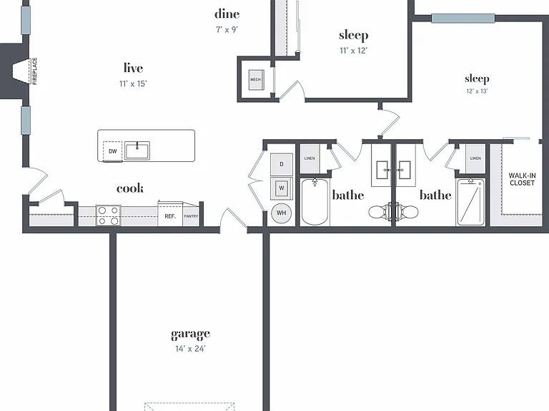 Floor Plan E | High Bluff Townhomes | Apartments in Grafton, WI Floor Plan E | High Bluff Townhomes | Apartments in Grafton, WI