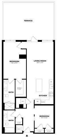 Floor plan 2 Bed/2 Bath-C19