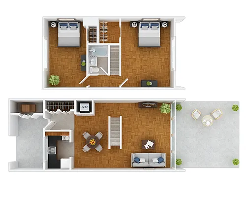 Floor plan 2BR Town House