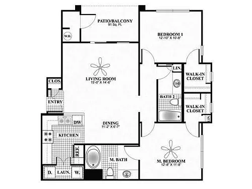 Floor plan B2-Cholla 1060 Paseo 1085 (Premium)