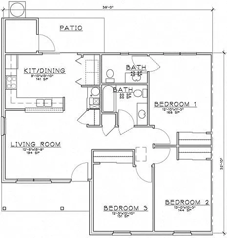 Floor plan 2 Bedroom Unit Ranch