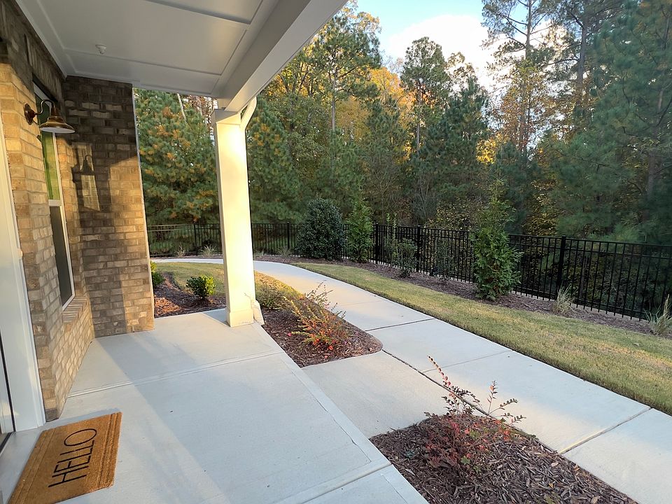 Front porch facing to woods