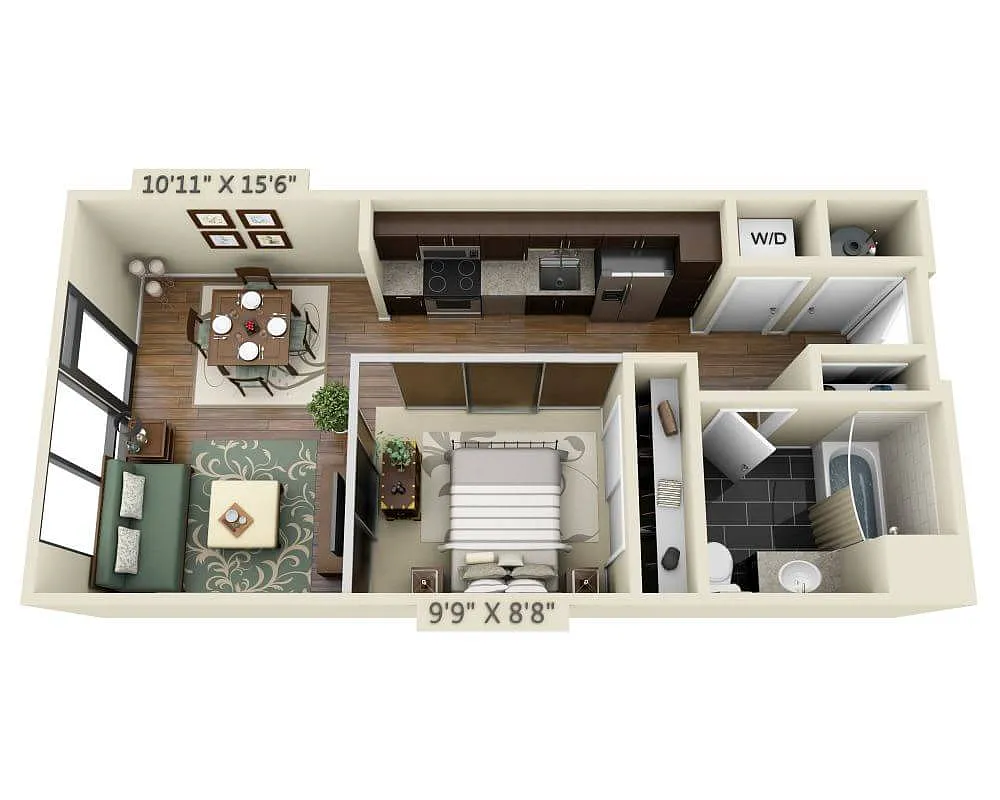 Floor plan Studio E1A