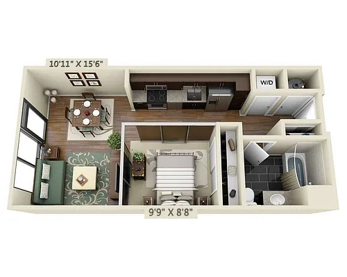 Floor plan Studio E1A