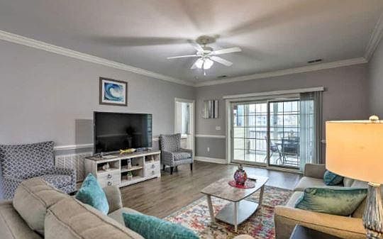 Living room with large Smart TV