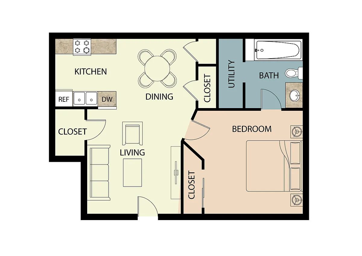 Floor plan 1 Bedroom