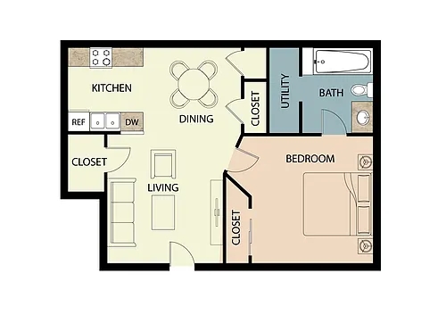 Floor plan 1 Bedroom