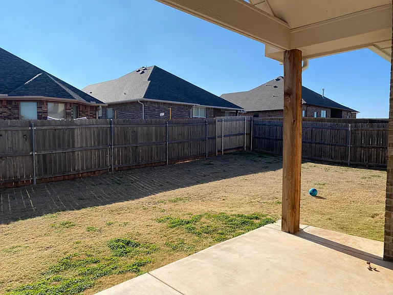 Fenced back yard