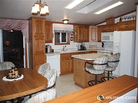 Kitchen with oak cabinets