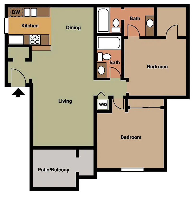 Floor plan 2x2BrT3