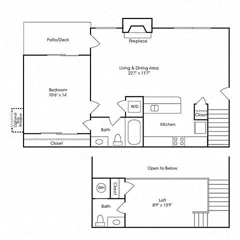 Floor plan A3 - 864 sq. ft.