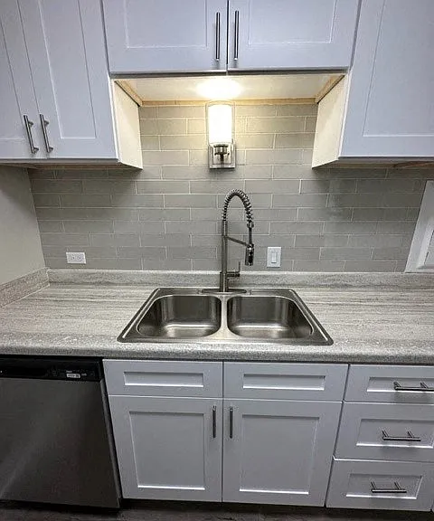 Double Bowl Sink With Upgraded Faucet
